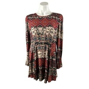 Anama Above The Knee Mini Boho Multi Media Dress